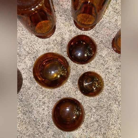 Vintage Apothecary Amber Jar Set